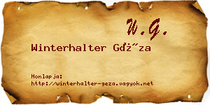 Winterhalter Géza névjegykártya